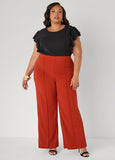 Seamed High Waist Wide Leg Pants