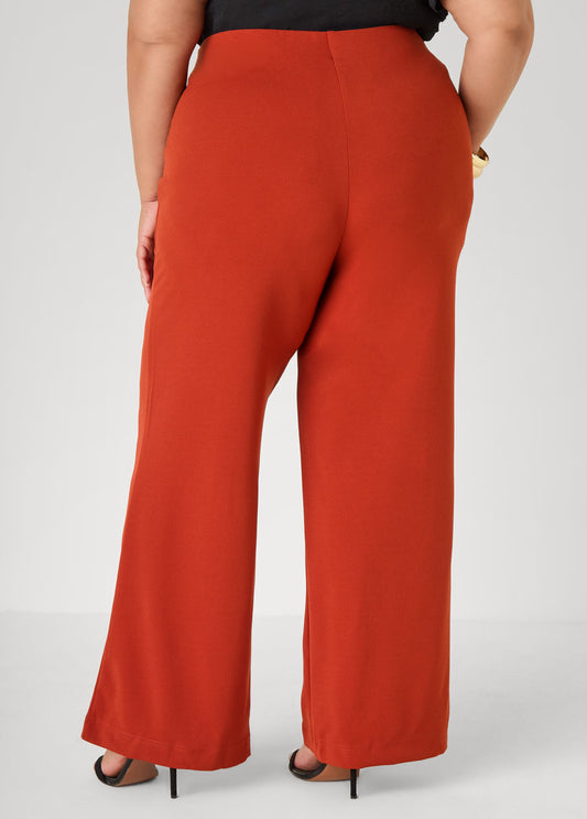 Seamed High Waist Wide Leg Pants