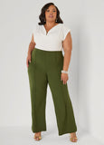 Seamed High Waist Wide Leg Pants