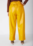 Faux Leather Paperbag Pants