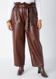 Faux Leather Paperbag Pants