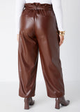 Faux Leather Paperbag Pants