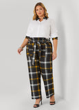 Plaid Twill Paperbag Pants