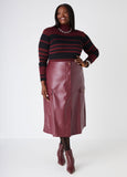 Faux Leather Midaxi Cargo Skirt