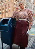 Faux Leather Midaxi Cargo Skirt