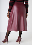Faux Leather Midaxi Cargo Skirt