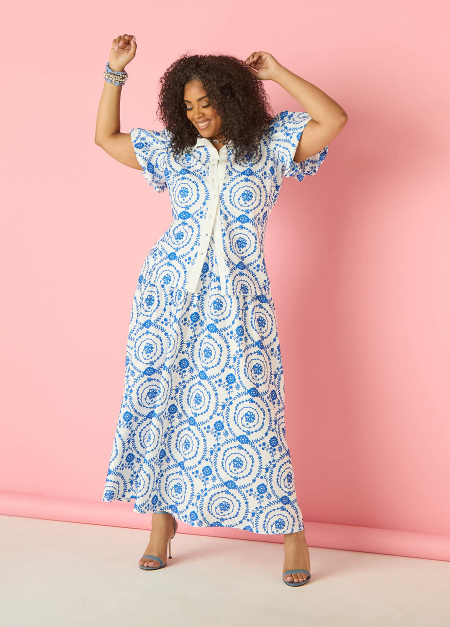 Plus Size Floral Crepe Maxi Skirt Plus Size Summer Skirt Party Set