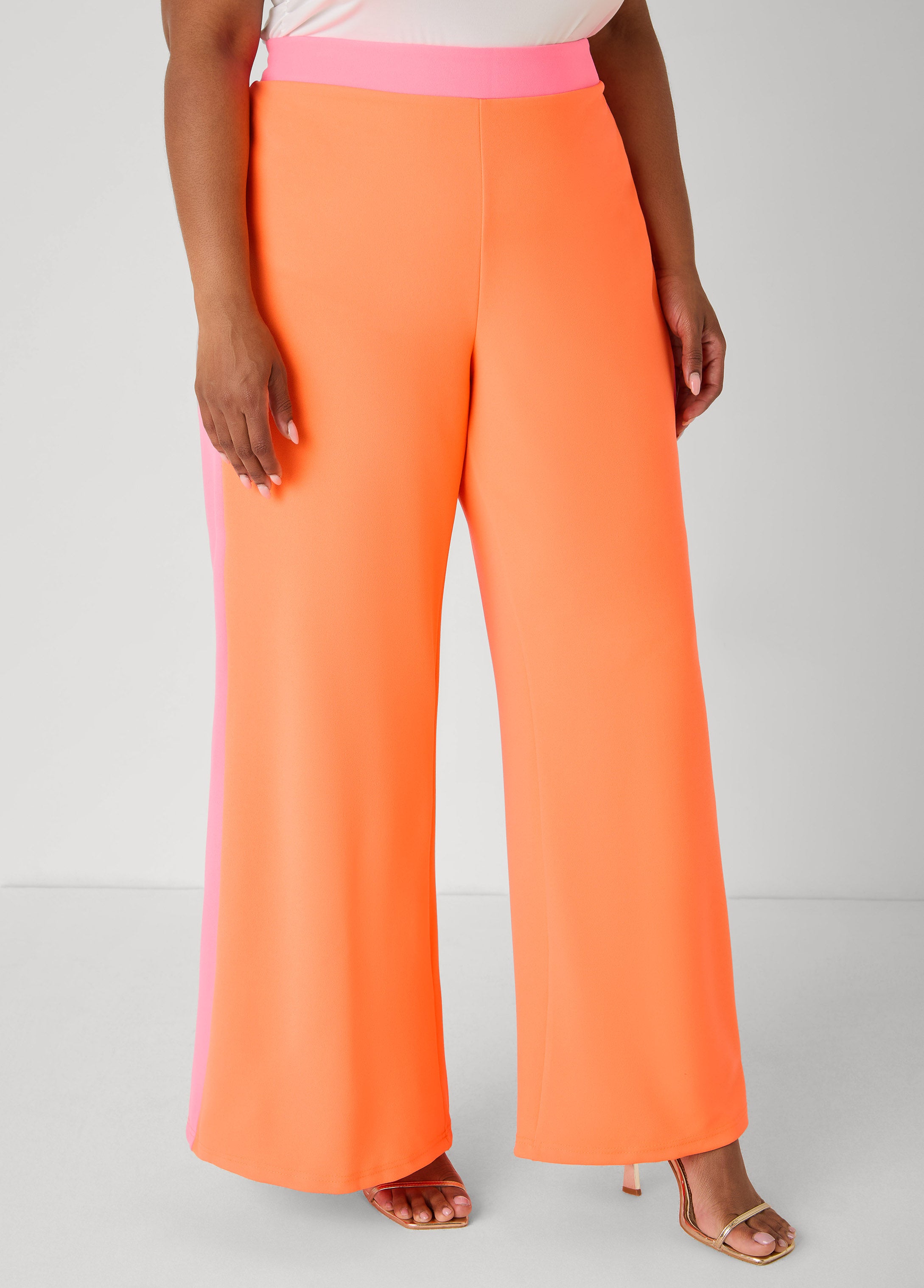 Neon Two Tone Wide Leg Trousers
