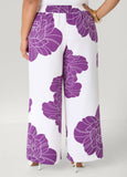 Floral Print Wide Leg Pants