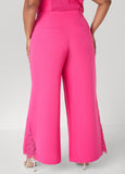 Lace Paneled Wide Leg Trousers