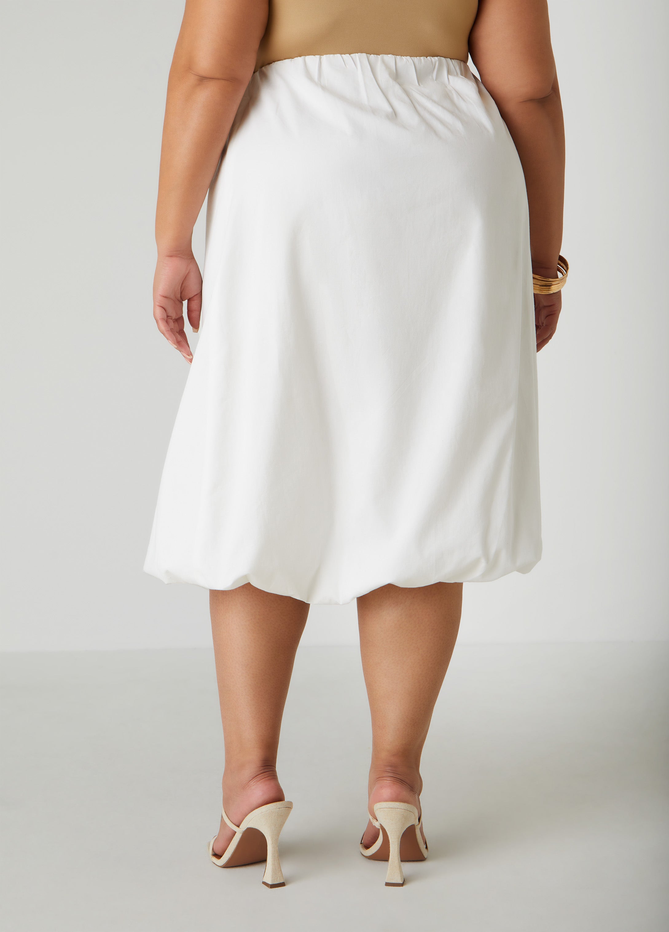 Cotton Midi Bubble Skirt – Ashley Stewart