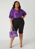Pintucked Crepe Shorts