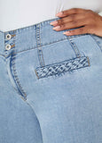 Braided Chambray Capris