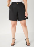 Pleated Linen Blend Shorts