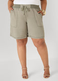 Drawstring Twill Shorts