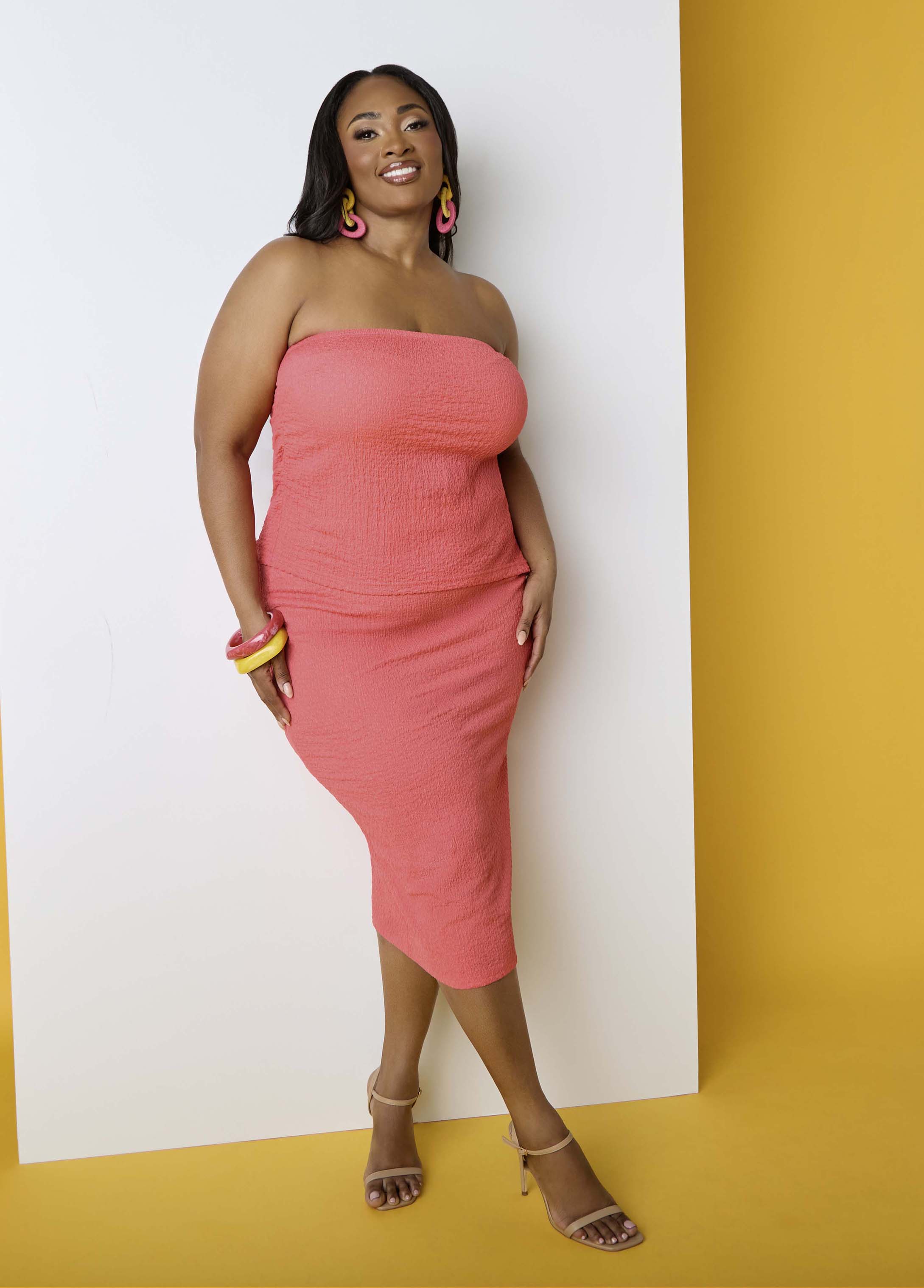 Plus Size Midi Pencil Skirt Trendy Summer Skirt Matching Set