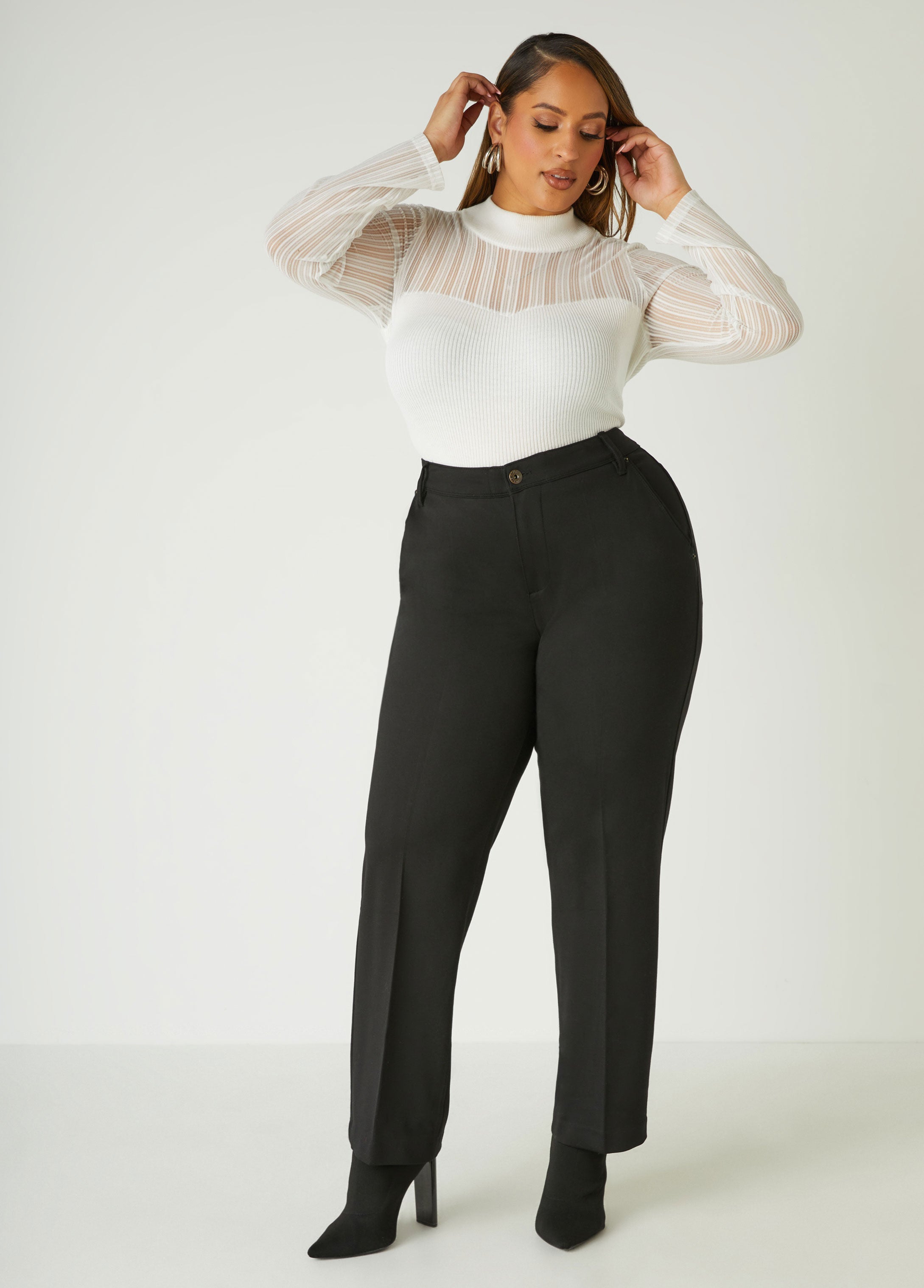 Plus Ponte Straight Leg Pants Plus Size Straight Leg