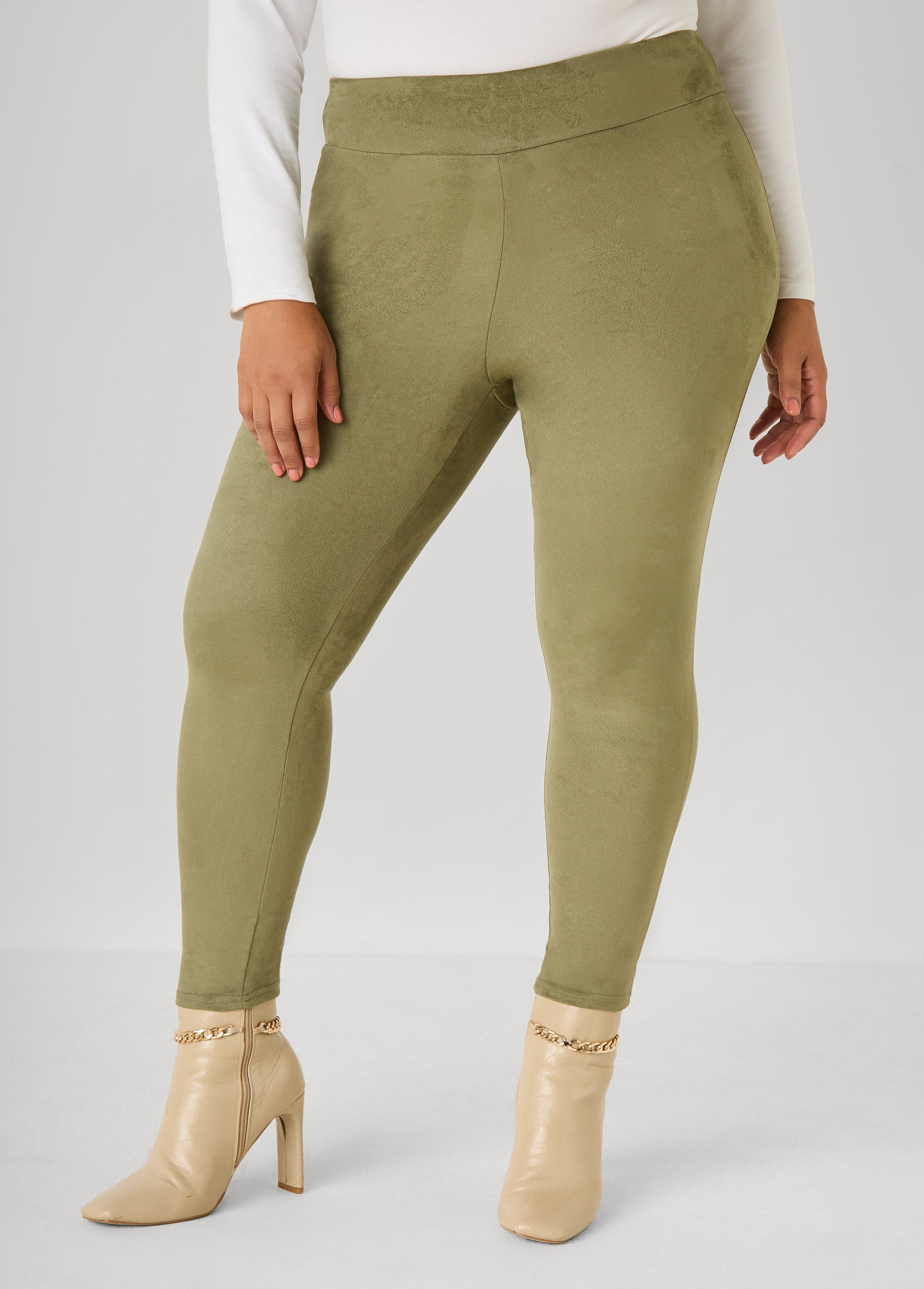 High Rise Faux Suede Leggings