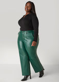 Faux Leather Straight Leg Trousers