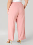 Belted Pleated Straight Leg Pants