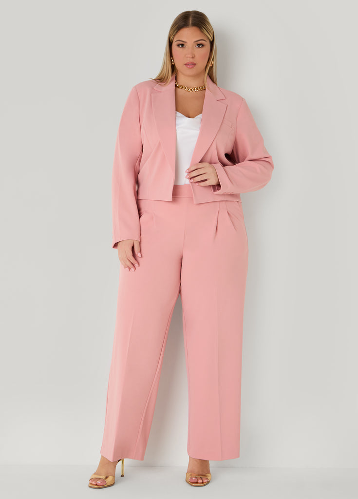 Belted Pleated Straight Leg Pants – Ashley Stewart
