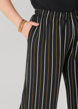 Textured Striped Wide Leg Pants