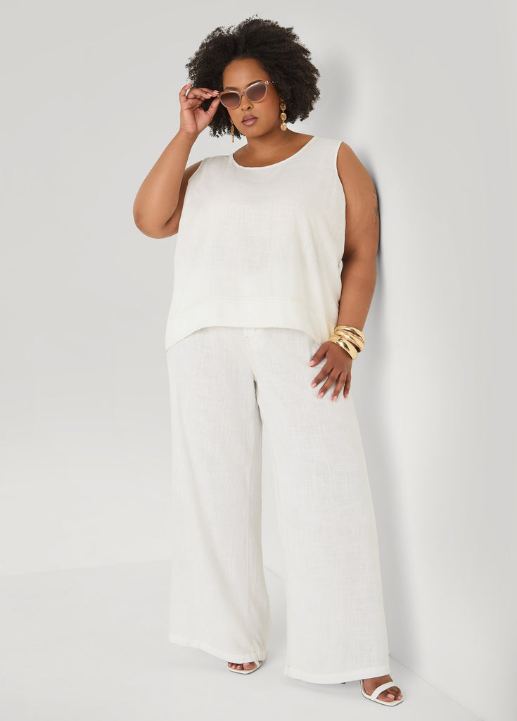 Linen Blend Wide Leg Pants – Ashley Stewart