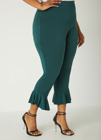 Ruffle Trimmed High Waist Leggings