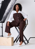 Pinstripe Wide Leg Pants