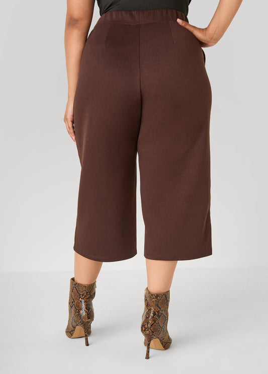 Cropped Ponte Wide Leg Pants