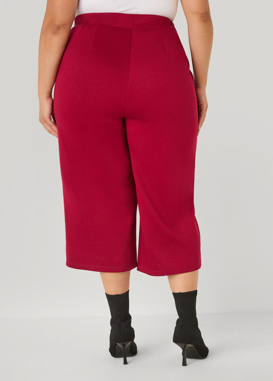 Cropped Ponte Wide Leg Pants