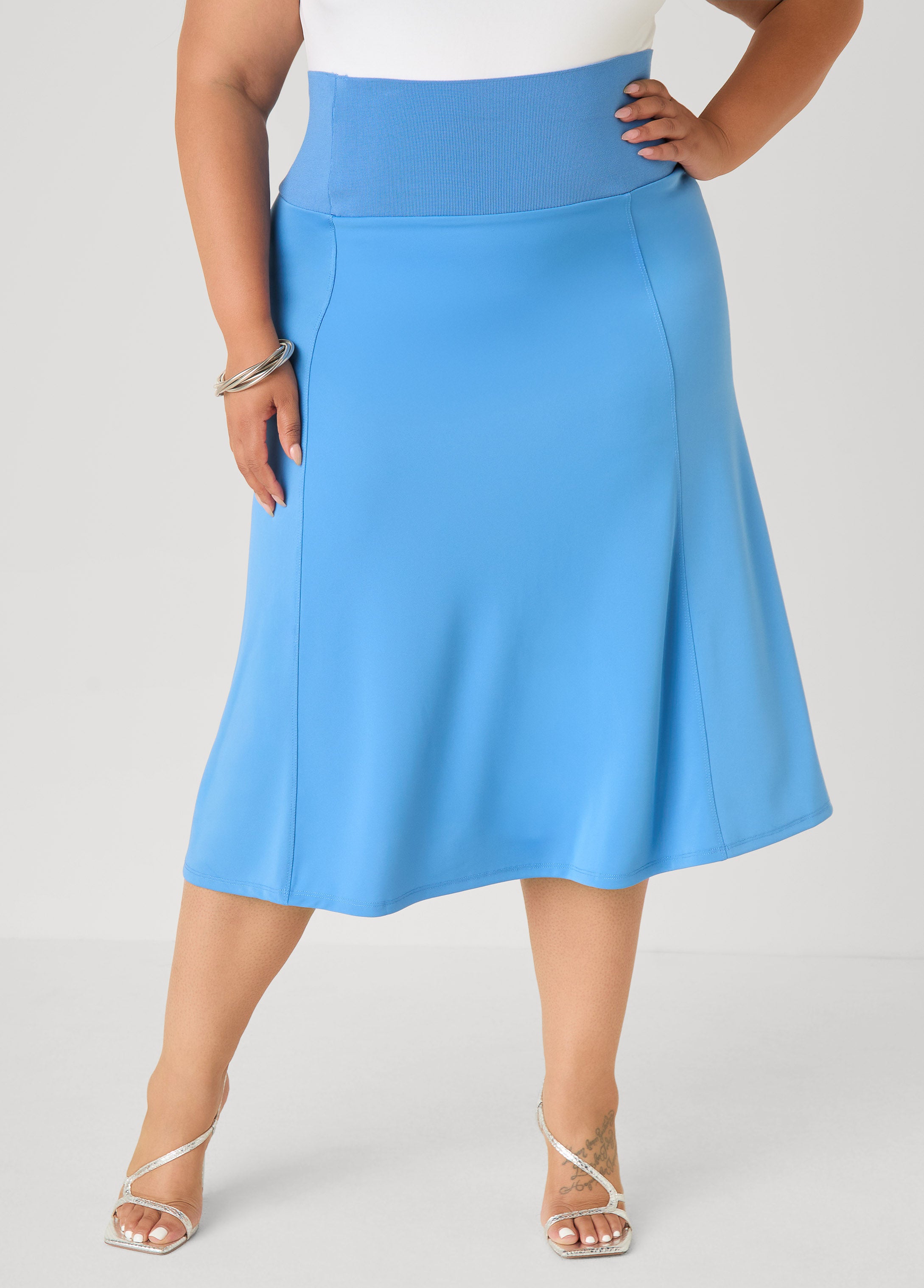 A Line Midi Knit Skirt