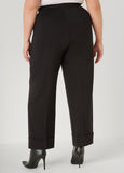 Cuffed Ponte Straight Leg Pants