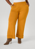 Cuffed Ponte Straight Leg Pants