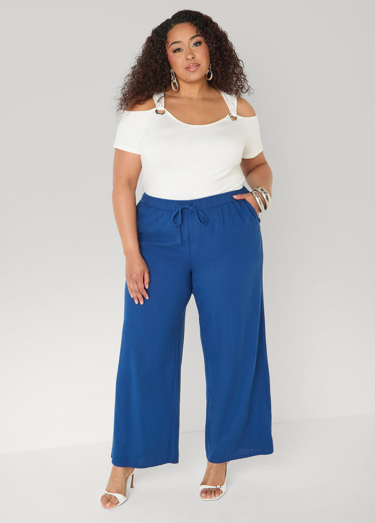 Drawstring Linen Blend Pants – Ashley Stewart