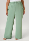 Textured Wide Leg Cargo Pants