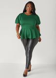 Puff Sleeve Peplum Top