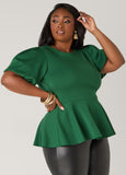 Puff Sleeve Peplum Top