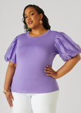 Cotton Paneled Jersey Top