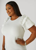 Ruffled Poplin Paneled Tee