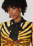 Printed Tie Neck Top