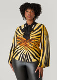 Printed Tie Neck Top