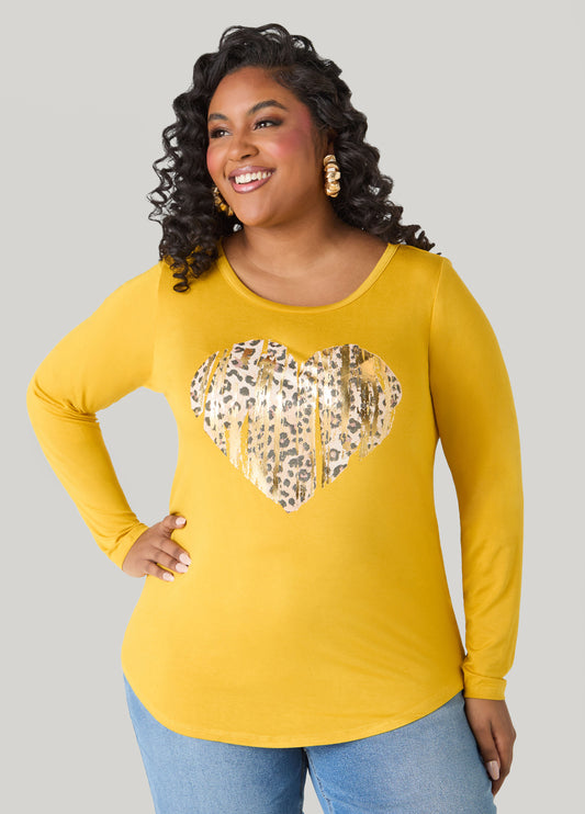 Leopard Heart Graphic Tee