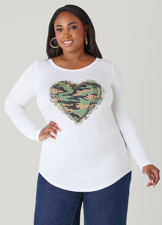 Camo Heart Graphic Tee