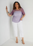 Crystal Embellished Fishnet Tee