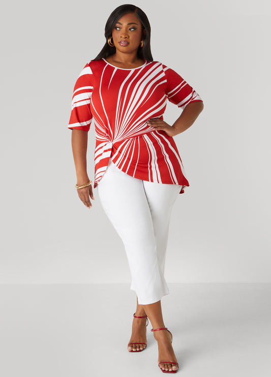 Knotted Swirl Print Top