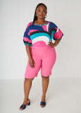 Balloon Sleeved Abstract Top