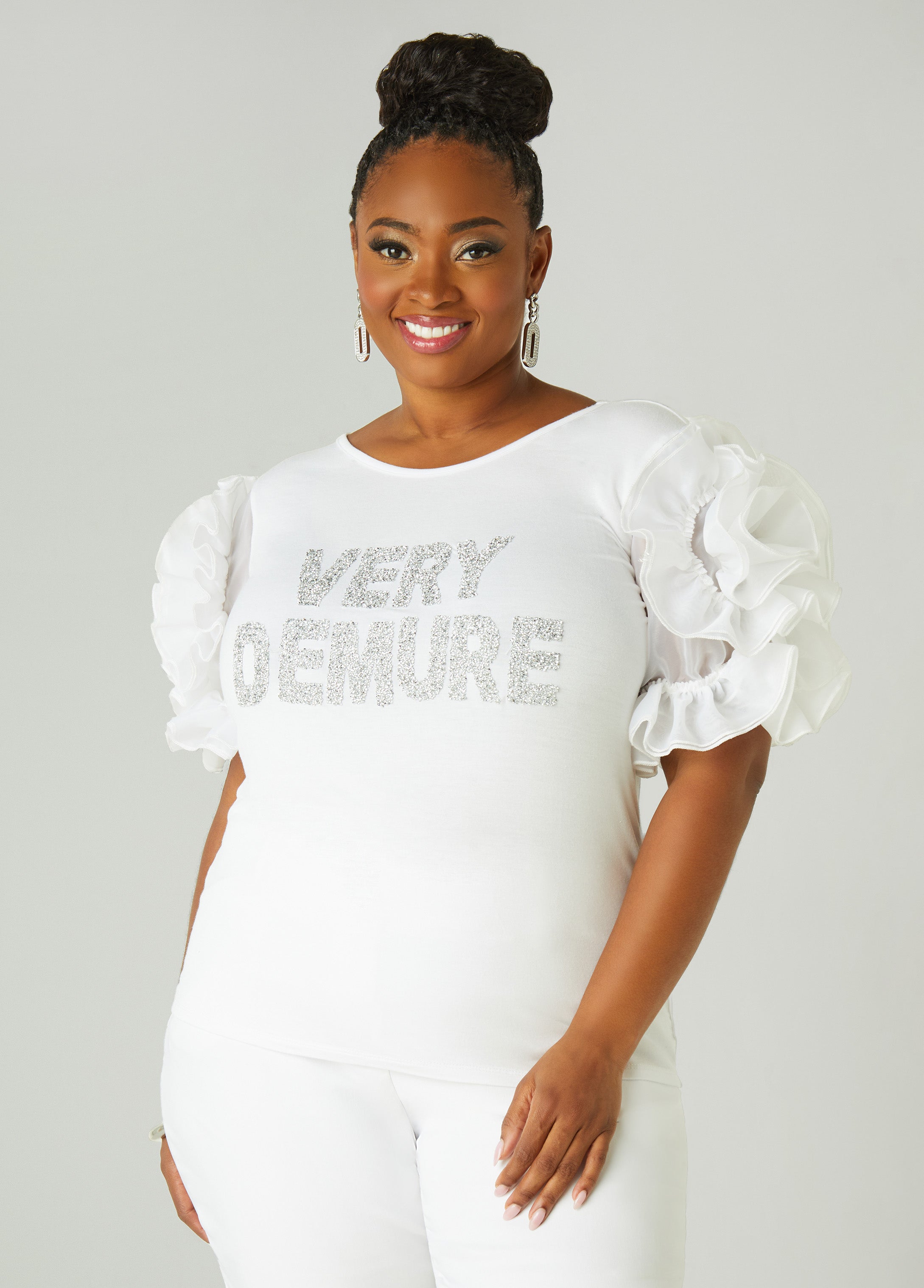 Plus Size Very Demure Embellished Tee