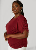 Ruched Stretch Knit Top