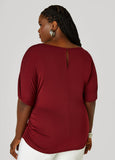 Ruched Stretch Knit Top